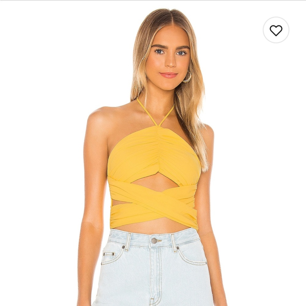 Superdown yellow halter top
